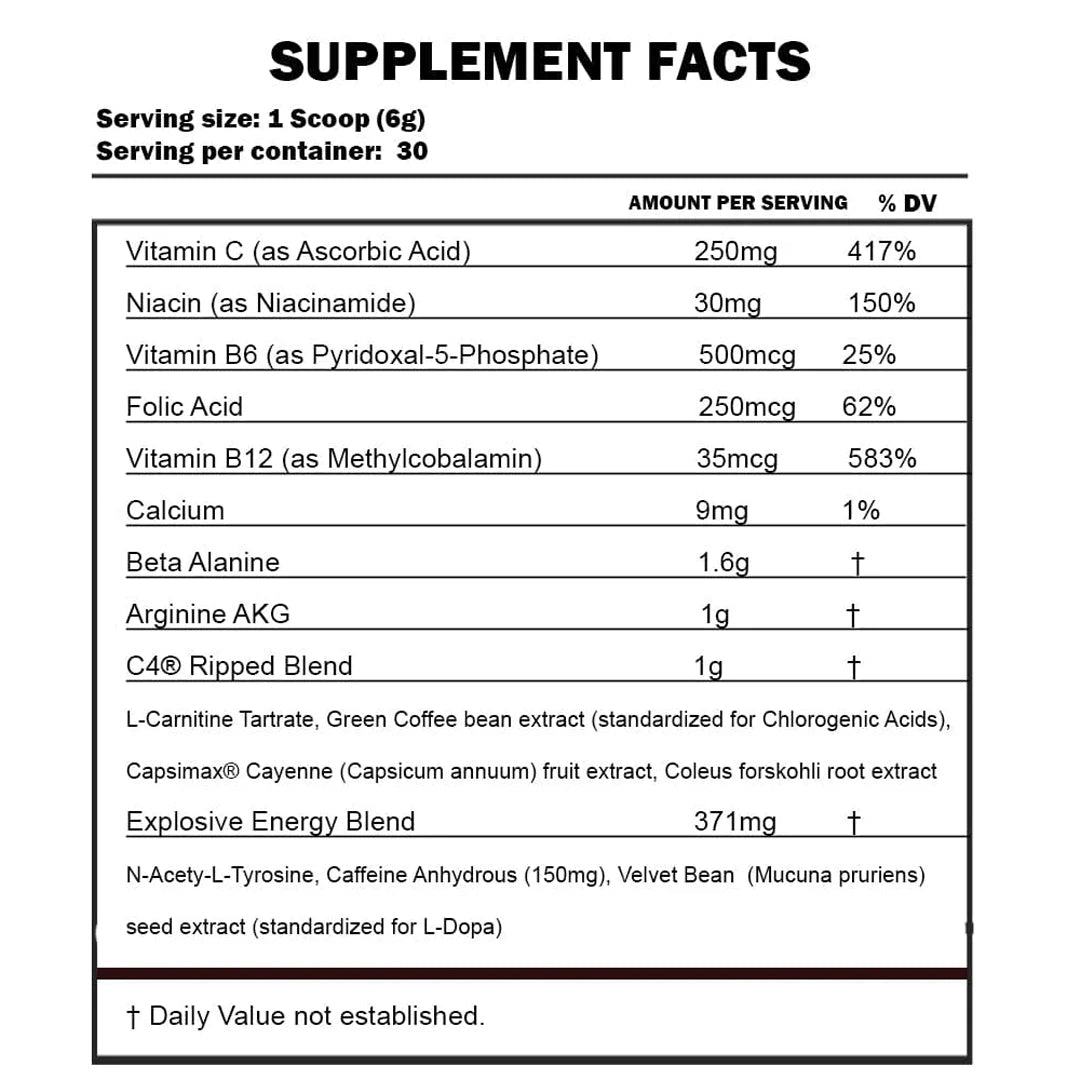 Cellucor C4 Ripped Pre Workout | 30 Servings