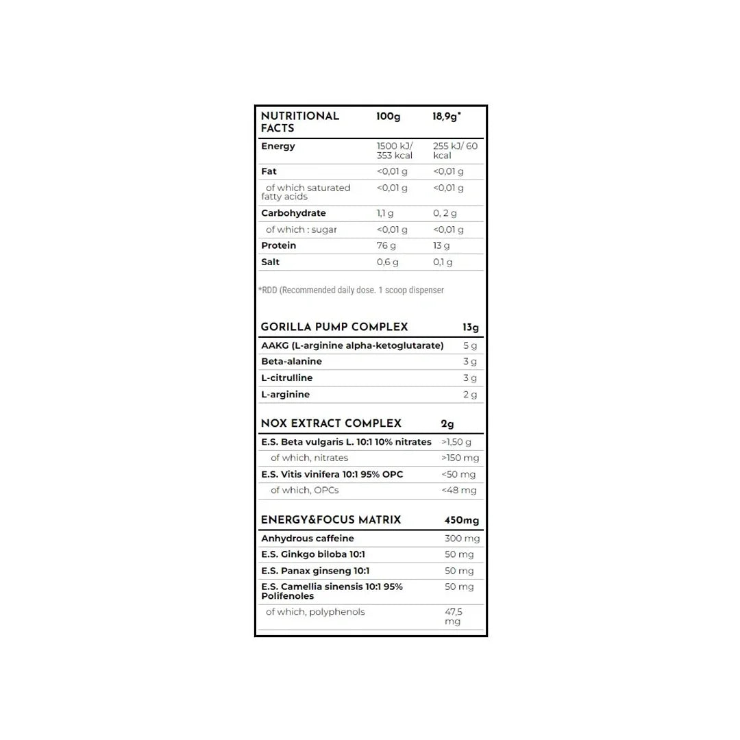 Moons Truck Fuel intra workout ingredients and nutrition facts