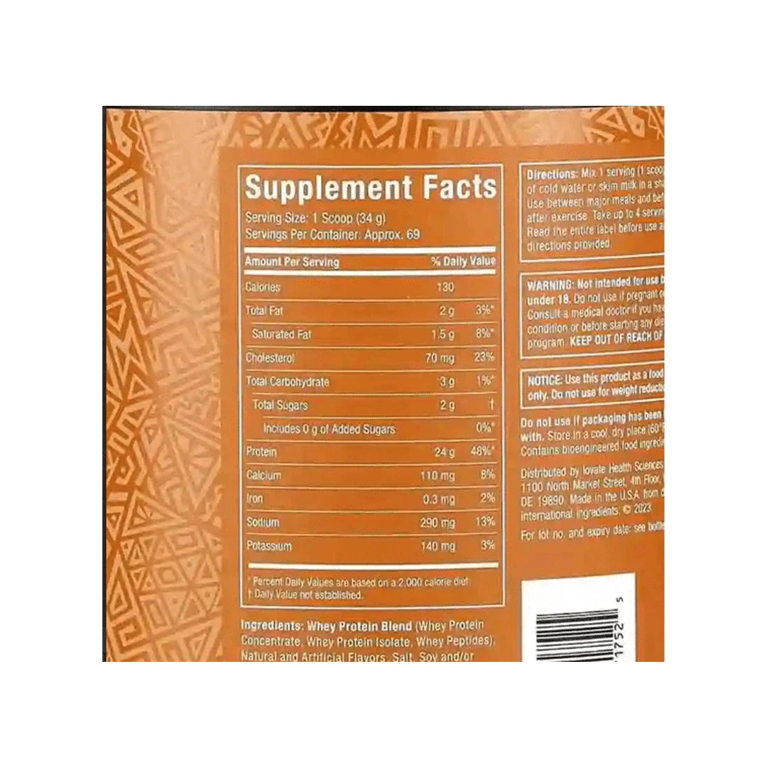 Supplement facts of MuscleTech Nitro Tech 100% Whey Gold 5.10 Lbs available at Nutrojenix.com