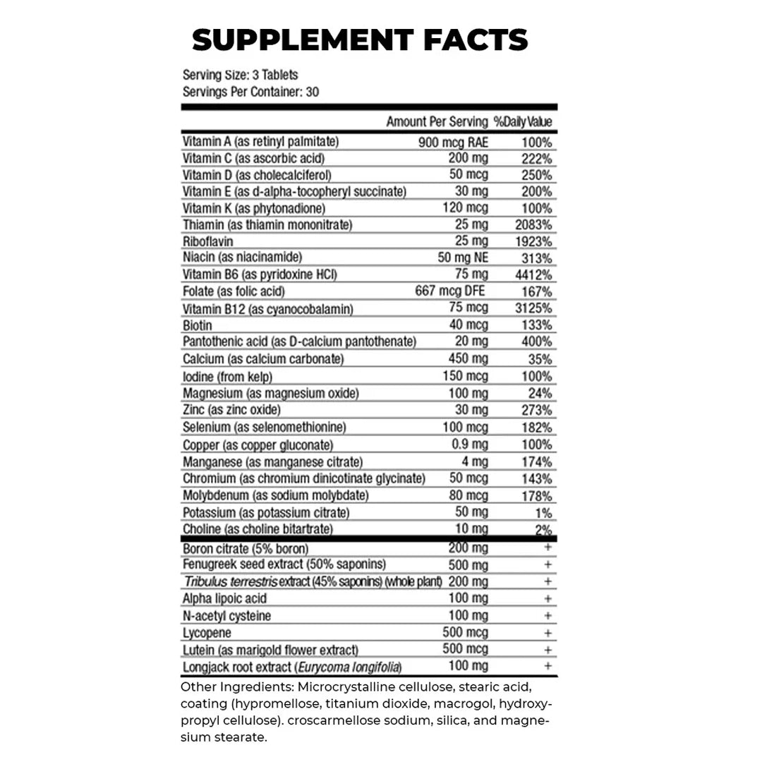 Musclemeds Vitamin T, Multivitamin For Men | 90 Tablets