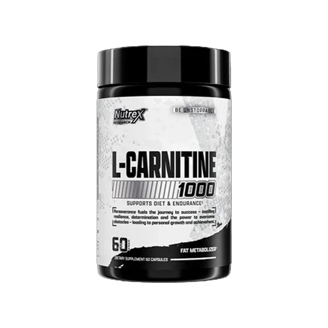 Nutrex L-Carnitine supplement container on a white background