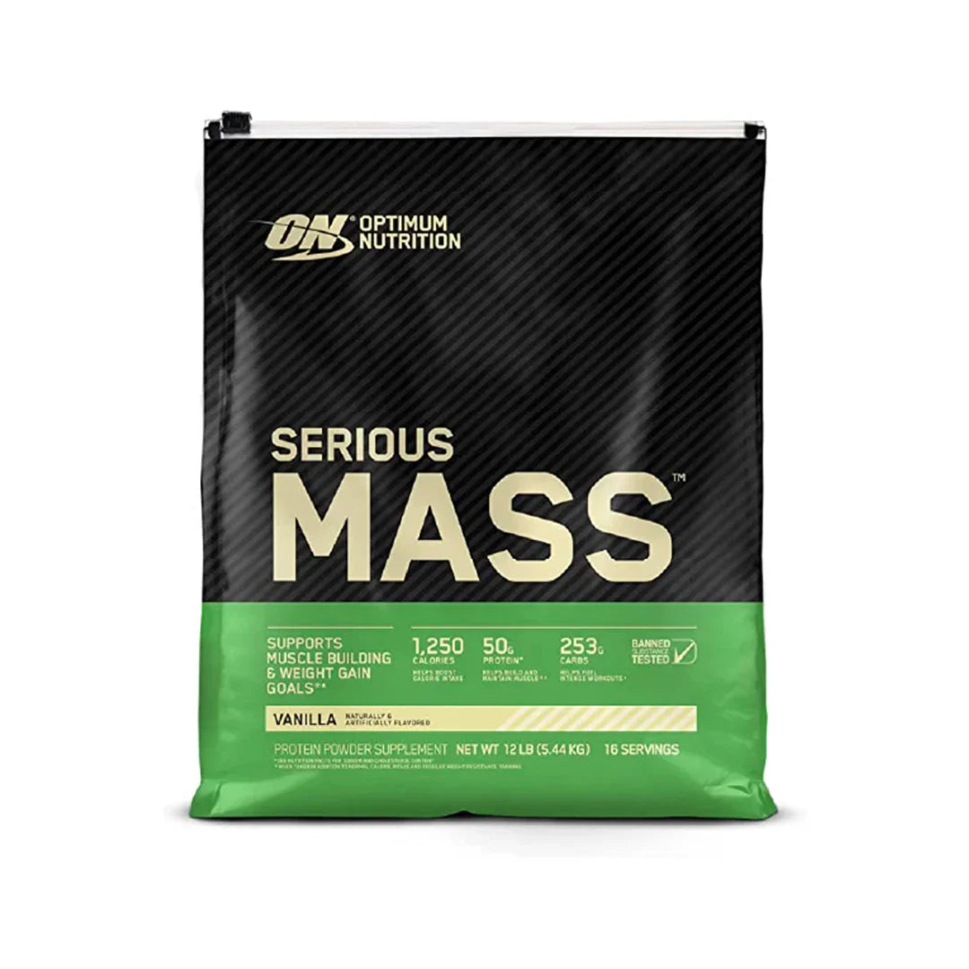 Optimum Nutrition Serious Mass 12LB Vanilla high-calorie mass gainer in Pakistan
