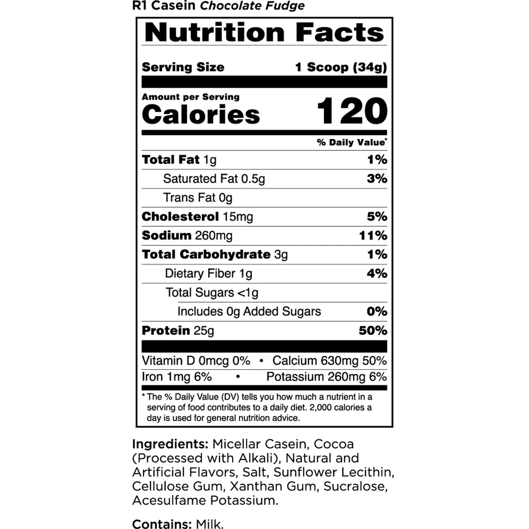 Rule1 Casein Whey Protein – slow-release protein powder for overnight muscle recovery and growth, available at Nutrojenix