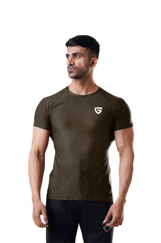 Muscle Texture Tee-Olive