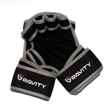 Gravity Interlock Lifting Gloves With Wrist Wrap Grey & Black