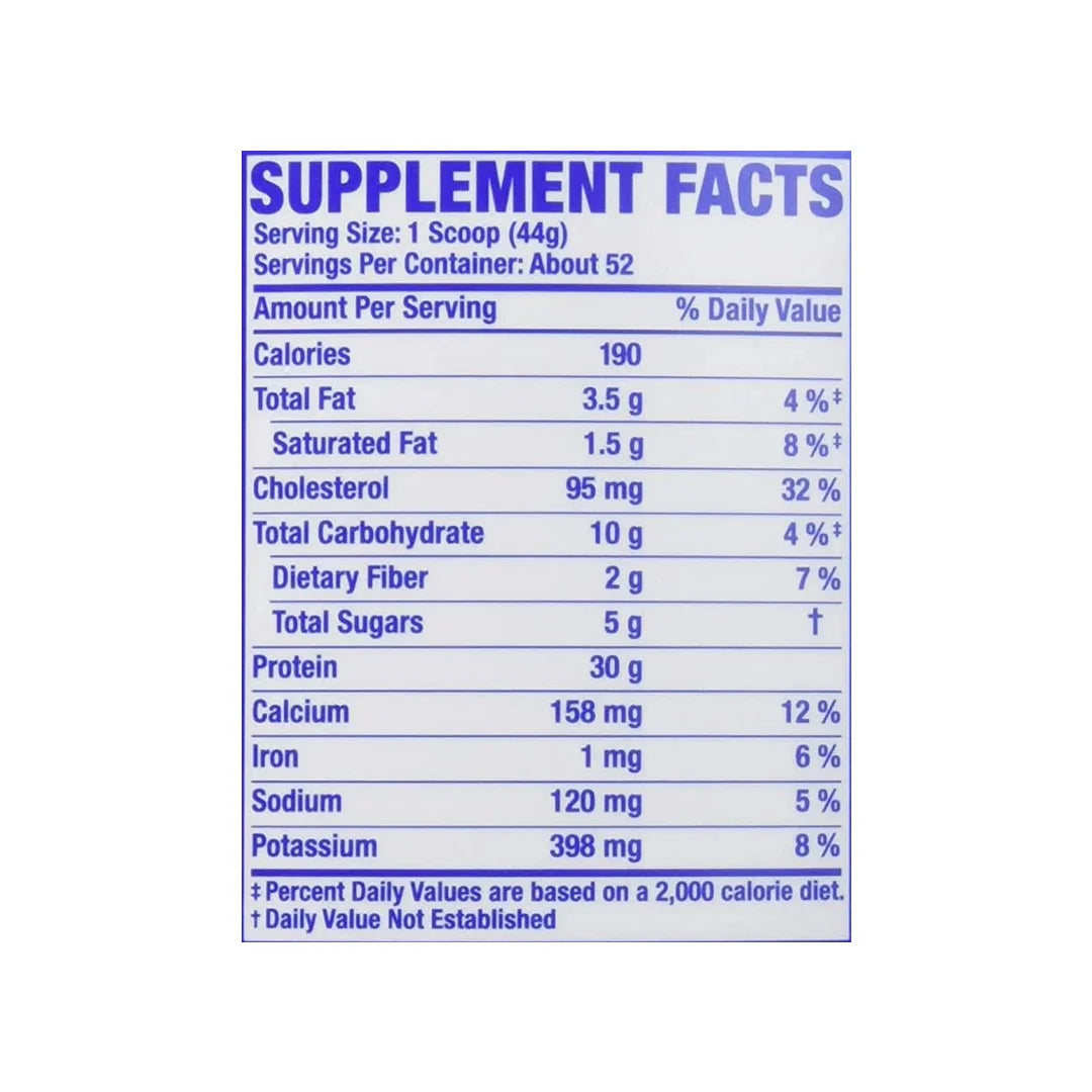 Supplement facts of Ronnie Coleman Pro-Antium Whey Protein