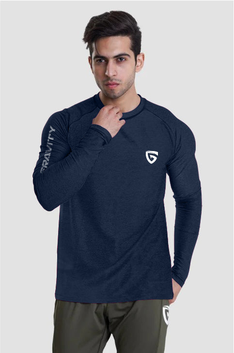 Gravity Long Sleeves Tee-Navy