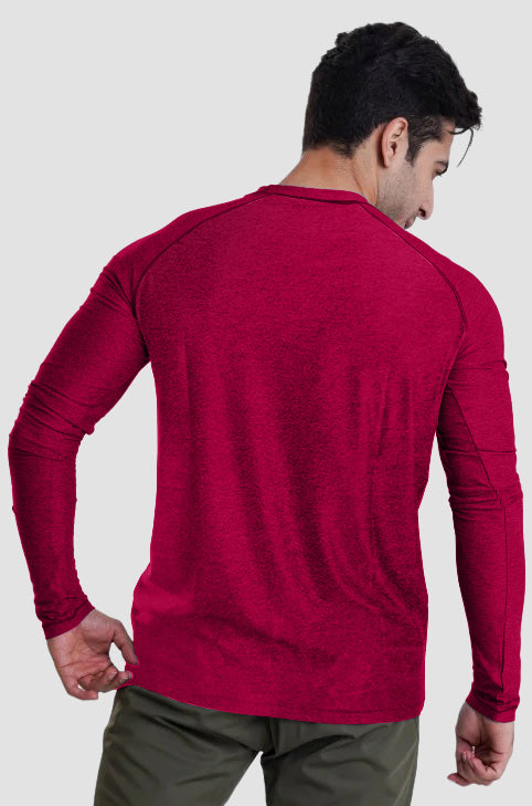 Gravity Long Sleeves Tee-Burgandy