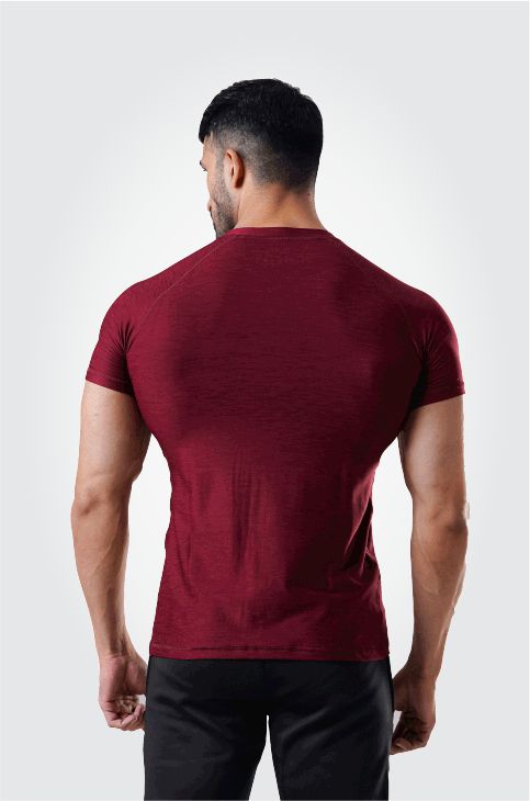 Muscle Texture Tee-Burgandy