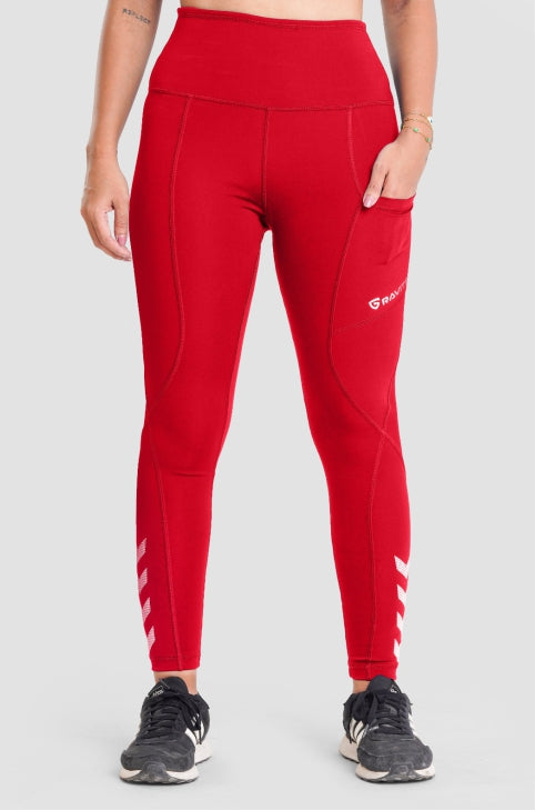 HIGH WAISTED LEGGINGS RED