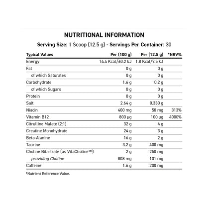 Applied Nutrition ABE Pre Workout ingredients and nutrition facts
