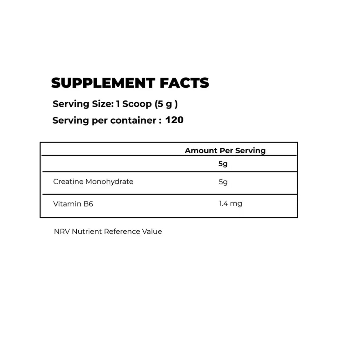 Supplement facts label with serving size, servings per container, and nutritional content on a white background.