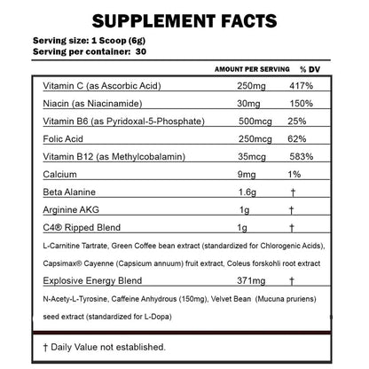 Cellucor C4 Ripped Pre Workout | 30 Servings