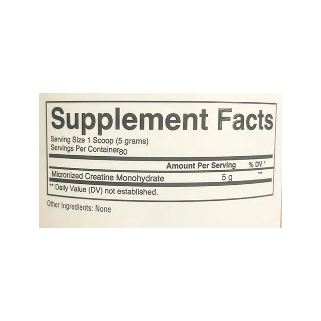 Condemned Labz Creatine Monohydrate 400G supplement facts label showing pure creatine formula