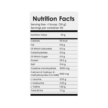 Nutrition facts label for a supplement on a white background