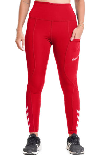 HIGH WAISTED LEGGINGS RED