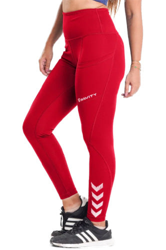 HIGH WAISTED LEGGINGS RED