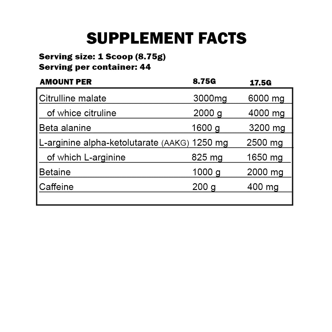 Kevin Levrone Maryland Muscle Machine ingredients and nutrition facts