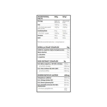 Moons Truck Fuel intra workout ingredients and nutrition facts