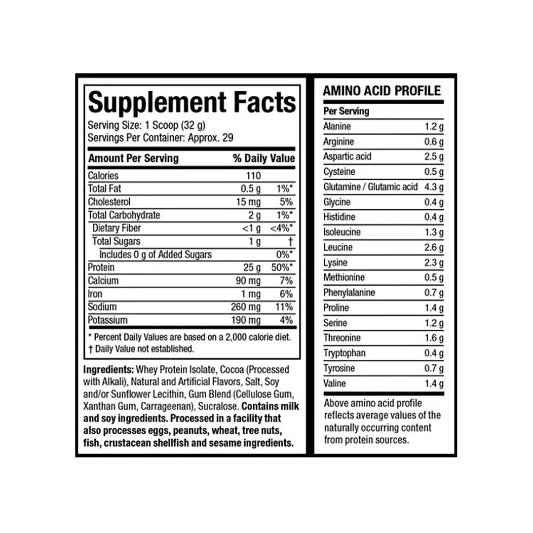 Supplement facts label with nutritional information on a white background