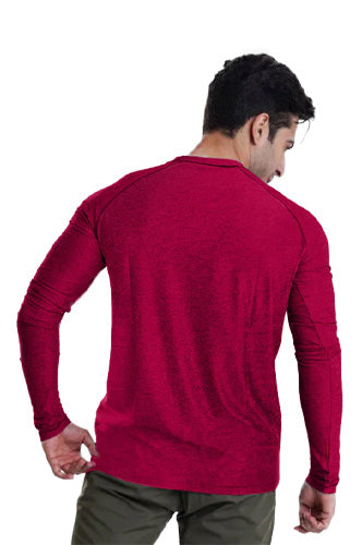 Gravity Long Sleeves Tee-Burgandy