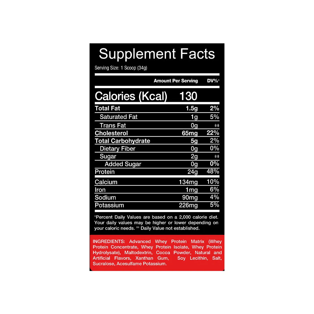 Supplement facts label with nutritional information on a white background