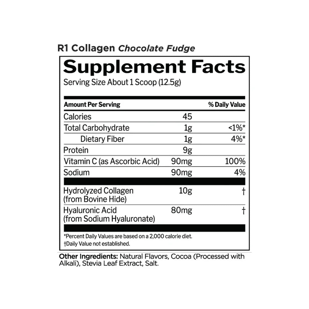 Rule 1 Collagen Peptides | Chocolate Fudge | 20 Servings
