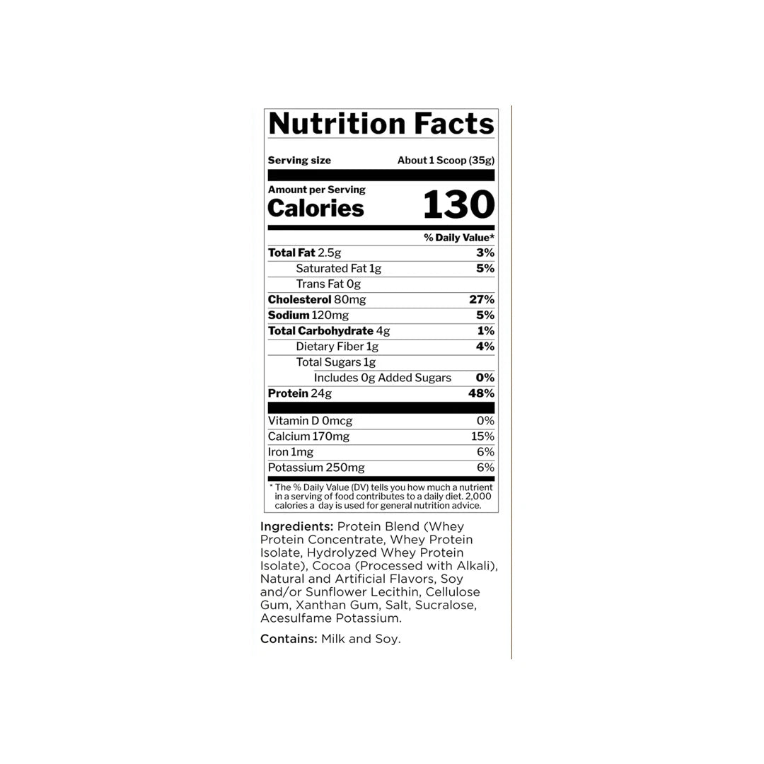 Rule 1 R1 Whey Blend 2lbs nutrition facts with 24g protein per serving