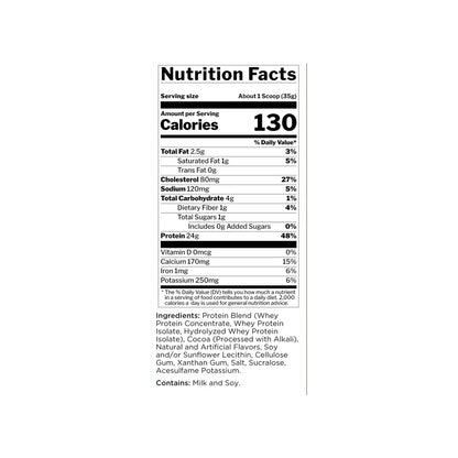 Rule 1 R1 Whey Blend 2lbs nutrition facts with 24g protein per serving