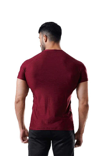 Muscle Texture Tee-Burgandy