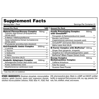 Universal Animal Stak Hormone Booster | 21 Packs
