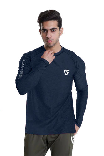 Gravity Long Sleeves Tee-Navy