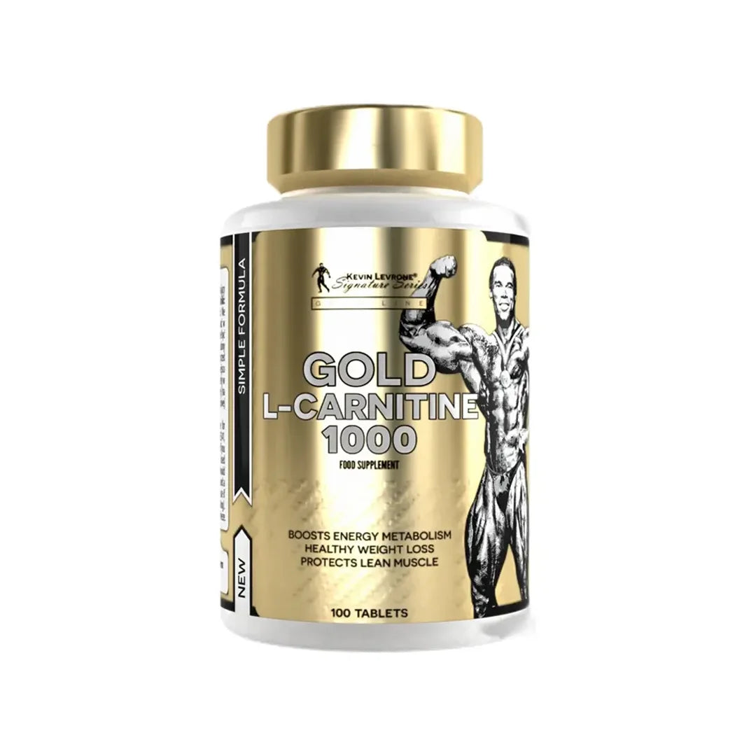 Kevin Levrone Gold L-Carnitine 100 Tablets bottle for daily fitness and energy support