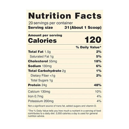 Nutrition facts label for a product with detailed calorie and nutrient information.