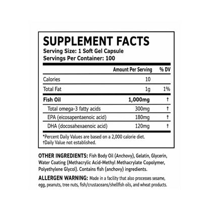 Proscience Fish Oil | High Quality Omega-3 | 100 Servings