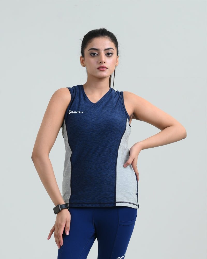 PERFORMANCE TANK TOP -GREY & Blue